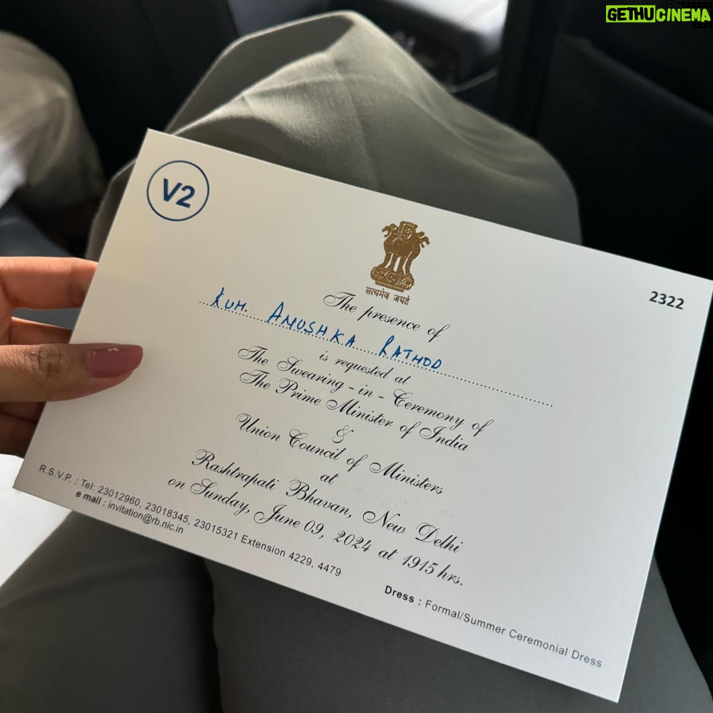 Anushka Rathod - 91.6K Likes - Attended our Prime Minister’s swearing in ceremony at Rashtrapati bhavan today 😄
Beyond grateful to have received this invite!🫡