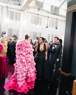 Ashley Graham Instagram - What a night to remember! Thank you @wwd for having me co-host the red carpet at this year’s Golden Globes. I HAD SO MUCH FUN!! 🥰🫶🏼✨🎥 A big thanks to @bachmai for making my gorgeous gown!