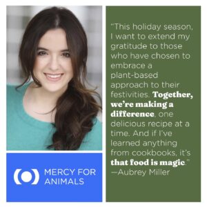 Aubrey K. Miller Instagram - This holiday season, you can take a stand for suffering animals by making the compassionate choice to “pardon” a turkey and enjoy a plant-based celebration.

In return, you’ll receive our new digital cookbook, Plant-Powered Holidays: Delicious Recipes for a Turkey-Free Table. It is packed with festive recipes that are kind to animals and includes a lovely foreword by Emmy-nominated actress Aubrey Miller! ✨️🦃

Take the pledge today at PardonATurkey.com (link in @mercyforanimals bio)!

#PardonATurkey #Thanksgiving #TheHolidays #Vegan #PlantBased #VeganCookbook