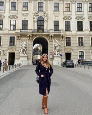 Ban Adnan Instagram - غادرتها… ولم تغادرني " ڤينا" …. الى لقاء اخر ♥️♥️♥️♥️ Dress: @sandroparis  Boots: @michaelkors  Coat: @burberry  bag: @dior