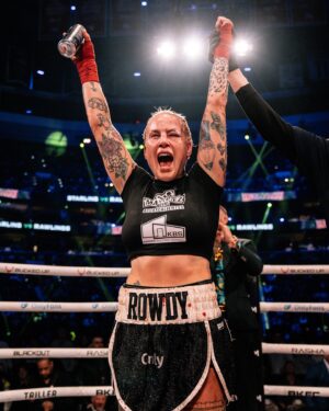 Bec Rawlings Instagram - THE LADIES DELIVERED! @RowdyBec gets the decision dub over Starling!

#KnuckleManiaV | Live NOW | Sign-up at DAZN.com/BKFC