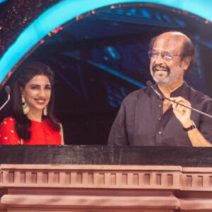 Bhavana Instagram - Thalaivaaaaa❤️❤️🔥🔥🔥
Anyone who knows me knows I’m the biggest thalaivar ‘FANGIRL’ !
What a sweet start to the year ❤️
His aura, his warm hug and kind words made it ALL the more memorable 💯
It’s been special to host @soundaryaarajinikant ‘s #kochadaiiyaan audio launch years ago and now to host the #laalsalaam audio launch for @aishwaryarajini 💪 🙏 , both featuring my all time FAV, #superstar ❤️
.
.
.
Thank you @lycaproductions for the faith. As always @rjvijayofficial was the perfect co host ! @joshua_preetham and #francis were a fab  team to work with! 
Clicked by @arunprasath_photography , nee vera level ma🔥
Outfit @naziasyed 
Hair #venkatesh 

All #rajni fans, let’s hit the theatres on feb 9th for #thalaivardharisanam !
.
.
.
.
#rajnikanth #thalaiva #vishnuvishal #arrahman #aishwaryrajinikanth