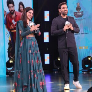 Bhavana Instagram - Had a lovely time hosting the audio launch of #letsgetmarried for @dhoni.entertainment ! Congratulations to @sakshisingh_r and the entire team for bringing about family entertainers and great content for all ages :) 
Always a delight chatting with @mahi7781 , who was at his wittiest best ❤️
Good fun working with one of my fav event teams, @cabexperiences 
Waiting to watch the film, just like y’all :) 
.
.
.
.
Photos : @mjdigitalchennai 
Outfit : @the_adhya_designer 
.
.
.
#vjbhavna #msdhoni #sakshidhoni #lgm #harishkalyan #ivana #nadhiya #dhonientertainment #whistlepodu