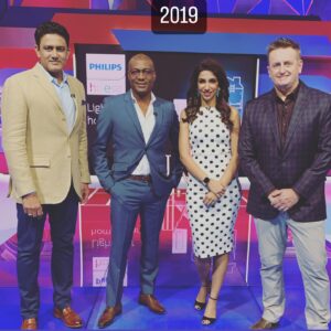Bhavana Instagram - 5 WORLD CUPS!!! Let’s go down memory lane❤️
An incredible honour and blessing to be able to host five #worldcups with @starsportsindia @starsportstamil 
Each of them have been under different circumstances,
2019 : THE INDUCTION - oh, how nervous I was! Plunged into this world. I Was tested, critiqued, cried, learnt, spent sleepless nights trying to understand the sport/format/ history. Incredible experience and I was hooked💪
2021 : THE BUBBLE WORLD CUP! Spending time away from family, stuck between the hotel and studio without any access to the outside world was challenging yet in a weird way, fun. Friendships were forged, some bonds were broken, yet we all survived. 
2022 : THE AUSTRALIAN ADVENTURE ! My FIRST overseas assignment with #starsports and it was one I’ll remember for life. Learnt a lot, worked hard and partied even harder 🔥IND Vs PAK at the MCG was the moment I realised how blessed I was to be at the ground ❤️
2023 : FIRST HOME WORLD CUP !! What an experience this was! Every city, every venue was LIT! I was one of the fans, cheering till the very end ! Even though, we suffered a heartbreak in Ahmedabad my fond memory is meeting the captain and listening to his emotions and free spirited chat the evening before the big final💪👏
2024 :  THE FINAL FRONTIER - the opportunity to host a World Cup in the US was nothing short of spectacular ! India Pak was a vibe and to think that only a handful of us have stepped into that stadium is a special feeling :) However, NOTHING can  beat the feeling of a VICTORY! Thank you God! At last! 
.
.
.
.
#vjbhavna #sportspresenter #grateful #memories