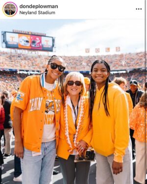 Candace Parker Instagram - True to this not new to this. Took babygirl back for a visit in the old stomping grounds. She looks great in orange don’t you think!? 15 years old was the first time I stepped on campus for an unofficial visit, surreal to bring my daughter back at the same age. We bleed orange. Thank you for making Knoxville special as always! Big wins and great vibes GO BIG ORANGE!!!!! 🍊 scroll down memory lane⬅️