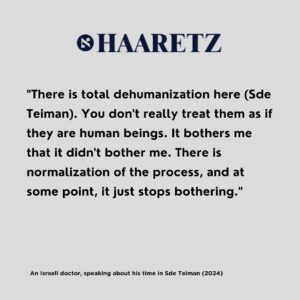 Carice van Houten Instagram - Repost from @translating_falasteen
•
Testimonies from Israeli soldiers, spanning from the First Intifada to the 2024 Gaza war, reveal patterns of dehumanization, civilian killings, and systemic brutalization. A recent Haaretz article show how these atrocities have become normalized over decades.

شهادات من جنود إسرائيليين تمتد من الانتفاضة الأولى حتى حرب غزة 2024 تكشف أنماطاً من التجريد من الإنسانية وقتل المدنيين وتفشي الوحشية. مقال حديث في هآرتس يبرز كيف تم تطبيع هذه الفظائع على مدار عقود.

Source: Haaretz, Dec 23, 2024