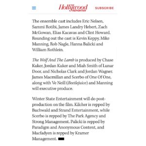 Cassie Scerbo Instagram - Beyond humbled to be amongst such incredible talent both in front of & behind the lens. 
Now introducing: THE WOLF AND THE LAMB. 
@hollywoodreporter