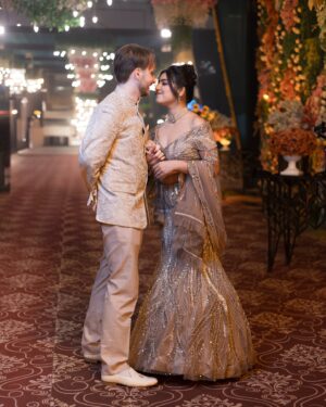 Chahat Anand Instagram - Some more pictures from the function ✨ @mattandchahat 

my outfit - @chaashni.couture 

#lovecouple #coupletime #instacouples #engagedcouple #newlyengaged