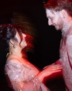 Chahat Anand Instagram - Some more pictures from the function ✨ @mattandchahat 

my outfit - @chaashni.couture 

#lovecouple #coupletime #instacouples #engagedcouple #newlyengaged