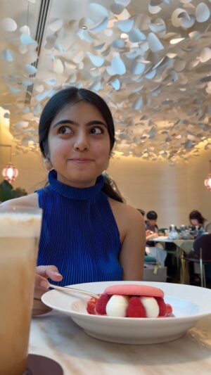 Chahat Anand Instagram - Share this with someone ✨

I ordered rasberry macaron dessert which i totally loved. I mostly go for chocolate desserts but this was surprisingly a good decision. it was sweet and sour . Now I am curious to try main course and other desserts as well. Iced coffee and chocolate was genuinely for shoot purposes. Hehe. 

#reels #louisvuittonaddict #louisvuitton #lvlove #cafe