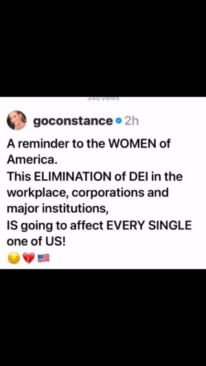 Constance Marie Instagram - Reminder…… 
DEI didn’t just help “them” 
it helped “US”….. as well.
💔🇺🇸
#RepublicanWarOnWomen #Equality #Wednesday