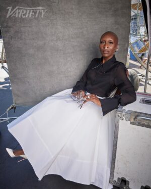 Cynthia Erivo Instagram - Thank you @variety. It was an honor to do this with an actor and humanitarian I admire so much, @angelinajolie. 

Our #ActorsOnActors is out now on variety.com 

@cynthiaerivo
Styling: @jasonbolden 
Makeup: @joannasimkin 
Nails: @clawzbydior_ 
@theledecompany 

@variety
Article: @kateaurthur 
Photographs: @alexilubomirski
Production: @emilyjeanullrich 
Lighting Director: @maxbernetz
Set Direction: @gillemills