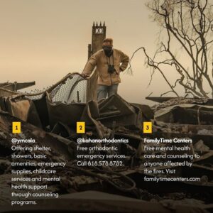 Danica McKellar Instagram - I lived in Los Angeles for 40 years... from the age of 7 to 47... I never imagined this could happen to my hometown. The ongoing destruction is unfathomable.  I've thought of little else the last three days, and my heart and prayers are with everyone who have lost so much so quickly. 💔 
.
.
If you are in Los Angeles and have been displaced by the fires, please swipe for several resources for shelters/food/clothing, and please know that I am among countless others who truly care, are grieving with you, and want to help.
.
.
Wherever you are, if you have the means, please swipe to the slide "Ways you can help" and also the last slide, "Where to volunteer/donate." Please consider joining me in supporting the firefighters, first responders, and victims of this ongoing nightmare. 
.
.
And please also join me in prayer for the safety of all involved, especially our brave firefighters, and for these fires to end soon. 🙏🙏🙏
