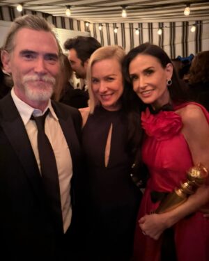 Demi Moore Instagram - @goldenglobes after party fun 💃🏻

dress from @shrimptoncouture