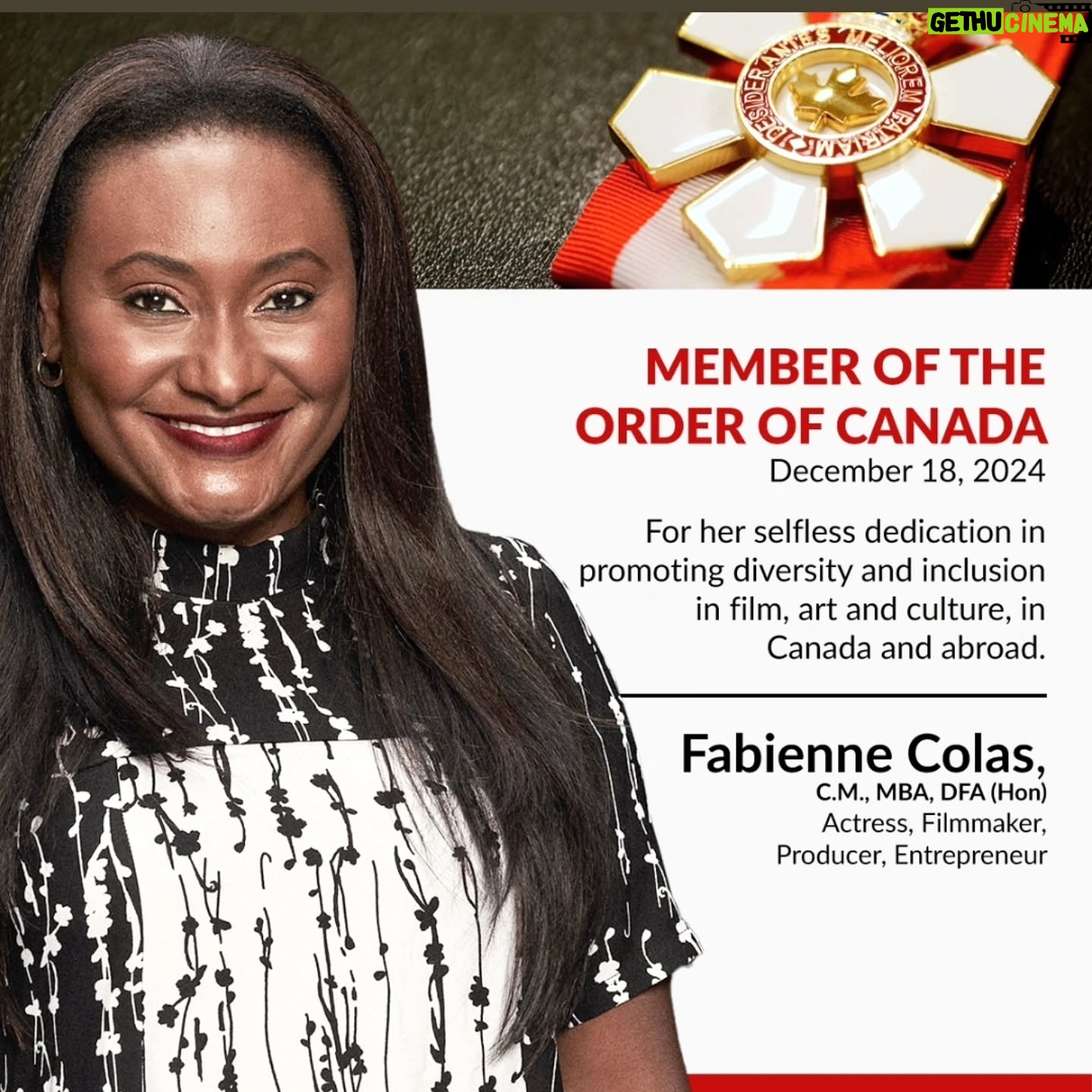 Fabienne Colas - 890 Likes - #GrandeNouvelle: Les mots me manquent pour exprimer ma gratitude, mon humilité et ma fierté d’annoncer ma nomination à l’Ordre du Canada par Son Excellence la très honorable Mary Simon, gouverneure générale du Canada – l’une des plus hautes distinctions honorifiques du pays. 🙏
Recevoir cet immense honneur aux côtés de personnalités telles que Ryan Reynolds, Laurent Duvernay-Tardif, et bien d’autres, rend ce moment encore plus spécial.
Défendre la diversité et l’inclusion dans les arts et dans la société en tant que femme noire, dirigeant des organisations artistiques noires, est loin d’être une tâche facile.
Néanmoins, après une année très impactante mais pleine de défis, j’ai décidé de plutôt compter nos bénédictions. Nous avons célébré le 20ᵉ anniversaire de la Fondation Fabienne Colas et du Festival Intl du Film Black de Montréal – avec Spike Lee comme président d’honneur – mettant en lumière et mentorant des centaines d’artistes. Surtout, nous avons acquis le Théâtre Colas (ancien Théâtre Cartier), qui rouvrira en 2027.
J’ai également eu l’honneur de recevoir un Doctorat honorifique de la Faculté des beaux-arts de l’Université Concordia (aux côtés de Denis Villeneuve, réalisateur de Dune), ainsi que la Médaille du couronnement du roi Charles III au Sénat du Canada, remise par l’honorable Amina GERBA, M.B.A., C.Q., et l’huissier de la Verge noire, M. J. Greg Peters, représentant le roi d’Angleterre.
Mais JAMAIS je n’aurais imaginé recevoir un appel du Bureau du secrétaire de la gouverneure générale du Canada m’annonçant ma nomination à l’Ordre du Canada ! Un grand privilège et un honneur pour moi, en tant que fière Haïtienne-Canadienne-Québécoise-Montréalaise, et pour ma communauté.
*
" Figure de proue de la diversité culturelle au Canada, Fabienne Colas s’est consacrée à la promotion de la diversité et de l’inclusion dans le cinéma, les arts et la culture, au Canada et à l’étranger. Par l’entremise de la Fondation Fabienne Colas, elle a été une force motrice derrière la création d’incubateurs, de programmes de formation, d’événements et de festivals qui ont mis en lumière des milliers d’artistes afrodescendants à l'échelle nord-américaine. "
Merci🙏