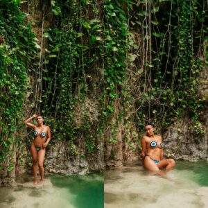 Gabriela Castrovinci Instagram - Emerald dreams and jungle scenes 💚 
Witnessing love unfold in nature’s hidden gems is what makes my  job so magical. 
.
.
📍 Secret cenote, Quintana Roo, Tulum
🌿 Where romance meets wilderness
.
#cenoteadventures #couplegoals #travelcouples #cenotetulum #cenotestulum #tulumphotographer 
#photographertulum #tulum #tulum🌴