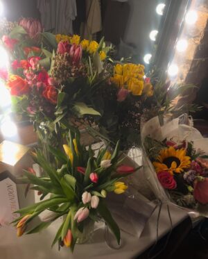 Georgie Henley Instagram - Press night love!!! 💐 So grateful to open this strange beautiful play, thank you to everyone who came to watch in the first week🕸️🕸️🕸️