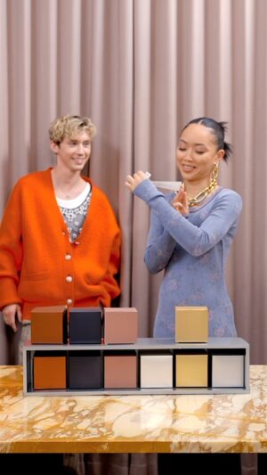 Griff Instagram - Painting @troyesivan pretty face 🎨 for @rabanne in colour shot challenge!! #rabannemakeup #AD