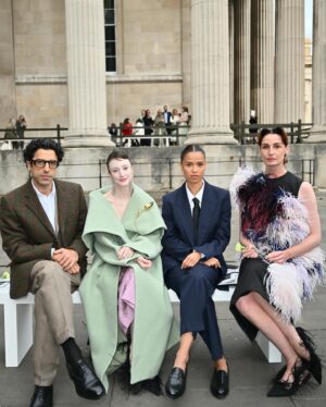Gugu Mbatha-Raw Instagram - London Fashion Week @erdem what a stunning collection! Timeless and powerful. Thank you @erdemlondon for a beautiful show 🌹

Hair @patrickwilson 
Makeup @kennethsohmakeup 
Style @leithclark 

Tie… tied by me… don’t overthink it! 😂

#lfw