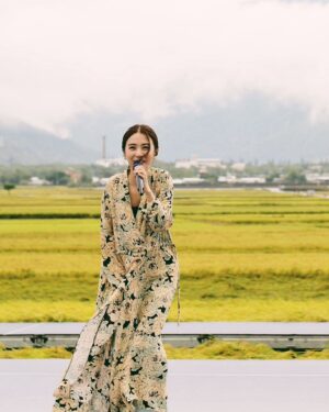 Hebe Tien Fu-chen Instagram - 姍姍來池的紀錄🌾🎤🧡😛直式照篇📷

在大自然裡，自然一切都無所遁形。
休想，也無需矯飾。

狂風暴雨、雲開霧散、撥雲見日，皆有時。

只管享受隨遇而安、自由自在、放飛自我的快意。

有時得意忘形而忘詞的腦、翻船的腳；
有時情緒洶湧而唱濕自己的眼睛；
有時風和日麗而汗濕如雨的身體。

只能坦然接受真實自然的自己。
（還練就不到“欣然”接收的程度）

謝謝我愛的人，和愛我的人，無論風雨或天晴，都如約相聚在縱谷山嵐的懷抱裡，在美麗的金黃稻浪間，讓我留下此生難忘的回憶。

有你們一起，
雨水、汗水、淚水都甘甜，豐潤我心田。

謝謝池上秋收，
讓我領受大自然的教導，
也享受著大自然的包容。

感恩池上的所有，
謝謝有愛、踏實又團結的池上鄉親朋友。

願這片土地一切安好。

#姍姍來池
#池上秋收
#直式照篇🤪

📷by @s.tungphoto