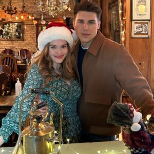 Holland Roden Instagram - How many pictures did @nolanfunk and I take during #fivegoldrings ?!!! TOO MANY to count 😅🎄

@stevenrmonreo and @emerlin789 
Brought us in and lead the ship down such a fun scavenger hunt 🔎🔎🔎🔎

✨I hope you enjoy this #countdowntochristmas movie 

‼️Airs TONIGHT!! On @hallmarkmystery at 8pm/7pm central 🎅🎅🎅

And Shoutout to the Winnipeg crew!! I had the same amazing 1st ad Ronaldo 8 years ago!! 
Shooting Channel Zero ❤️