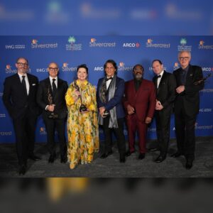 Isabella Rossellini Instagram - What a great honor to receive the Ensemble Performance Award at @psfilmfest for film “Conclave” by @eeedwardberger. I also presented the Breakthrough performance award to the wonderful Mikey Madison for film “Anora” by Sean Baker  My beautiful yellow dress is by @dolcegabbana @focusfeatures