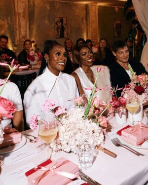 Issa Rae Instagram - Thank you @britishfashioncouncil   @theofficialpandora   @stuartweitzman for an incredible time in London. Thank you to my girl @yvonneorji for coming to present me with an award and for a fun ass birthday weekend.

Glam Gang snapped all weekend:
Styling: @therealwourivice 
MU: @officialsheiks 
Hair: @felicialeatherwood 
Nails: @eriishizu 

Love to the @theofficialpandora creative directors, @francesco3rd and @afilippoficarelli! 😘 And extra love to @erinpepper / @amprgroup 💓
