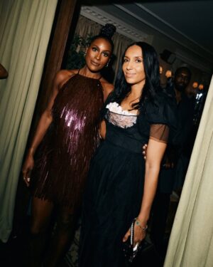 Issa Rae Instagram - Thank you @britishfashioncouncil   @theofficialpandora   @stuartweitzman for an incredible time in London. Thank you to my girl @yvonneorji for coming to present me with an award and for a fun ass birthday weekend.

Glam Gang snapped all weekend:
Styling: @therealwourivice 
MU: @officialsheiks 
Hair: @felicialeatherwood 
Nails: @eriishizu 

Love to the @theofficialpandora creative directors, @francesco3rd and @afilippoficarelli! 😘 And extra love to @erinpepper / @amprgroup 💓