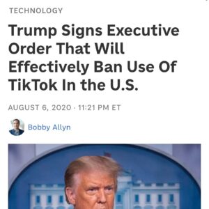 Jen Gunter Instagram - Missing from many headlines, and even articles, about the fact that Trump plans to halt the TikTok ban is the fact that he called for the ban. 

I just can’t even with this timeline…
