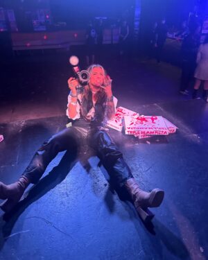 Jenny Lewis Instagram - JOY!  to my daffodils @iamjessnolan @ryanmadora @megbrittcole @nicolelawrence___  i love you! 
to everyone who stood in line to get tickets to @theechola thank you!  to my besties who danced the night away post to DJ @jimmytamborello HMU!  thank you to @mamahotdog for documenting the whole dang album cycle  to the great jimmy lennon jr for announcing the show!  BLESS! 🥊  thx to my boxing guru @markeortega for making that happen !  to the kindest crew in the biz @andybree_ @vanessaredd_n @bob.b.drums nick drake & justin @iainpthomson thank you for making us look and sound so dang cool and making it all happen.  to my puppy @bobbyrhubarblewis thanks for the inspo and the kisses 💋 
back to the drawing board …🫠