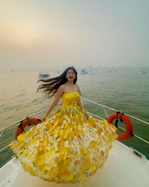 Jhanvi Bhatia Instagram - 23 & blooming 🌻

Had the best 2 days celebrating my birthday! Grateful for everything and everyone who wished me ❤️🧿

P.S. My vision and my design came to life so beautifully with this dress!! Extra love and extra proud that I wore my own design on my birthday 💛😌

#birthdaydress #floraldress #flowerdress #yacht #yachtlifestyle #birthday #birthdayoutfit #owndesign #personalstyle #fashiondesigner #ootd #explorepage #foryou #birthdayfashion #jhanvibhatia