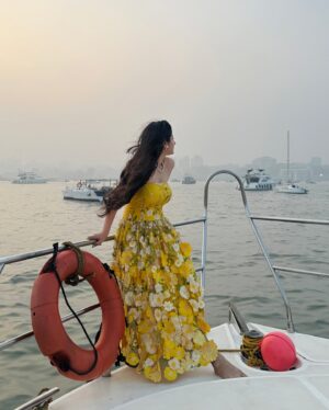 Jhanvi Bhatia Instagram - 23 & blooming 🌻

Had the best 2 days celebrating my birthday! Grateful for everything and everyone who wished me ❤️🧿

P.S. My vision and my design came to life so beautifully with this dress!! Extra love and extra proud that I wore my own design on my birthday 💛😌

#birthdaydress #floraldress #flowerdress #yacht #yachtlifestyle #birthday #birthdayoutfit #owndesign #personalstyle #fashiondesigner #ootd #explorepage #foryou #birthdayfashion #jhanvibhatia