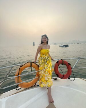 Jhanvi Bhatia Instagram - 23 & blooming 🌻

Had the best 2 days celebrating my birthday! Grateful for everything and everyone who wished me ❤️🧿

P.S. My vision and my design came to life so beautifully with this dress!! Extra love and extra proud that I wore my own design on my birthday 💛😌

#birthdaydress #floraldress #flowerdress #yacht #yachtlifestyle #birthday #birthdayoutfit #owndesign #personalstyle #fashiondesigner #ootd #explorepage #foryou #birthdayfashion #jhanvibhatia