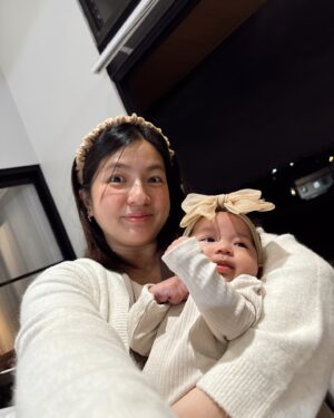 Joyce Ching Instagram - NYE selfies with our two-month old 💕