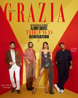 Juhi Godambe Instagram - Presenting the FWD generation of the #MyntraGlammysXGrazia ✨ Juhi Godambe, Zakir Khan, Munawar Faruqui, and Babil Khan—the winners who ruled the night and owned the glam with their undeniable talent.

#MyntraFWDCreatorFest2024 #MyntraGlammyAwards2024 #fwdmcf2024 #fwdmcf24 #MyntraFashion #MyntraGlammys #MyntraGlammysXGrazia