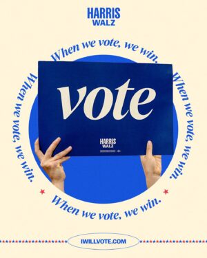 Kamala Harris Instagram - Now is your chance. 

Get out there and vote.