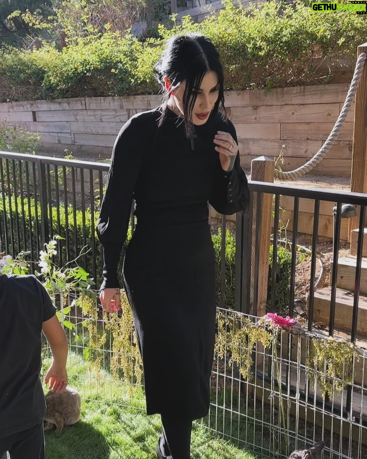 Kat Von D - 195.1K Likes - Thank you @parishilton for inviting us to celebrate your sweet baby girls first birthday today! @sammidoll and I loved getting to take a tiny little break from tour and bonding over some much needed mom-time!
We love your beautiful, growing family! 🖤