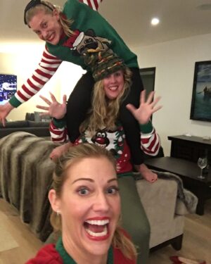 Katee Sackhoff Instagram - Just a normal Thursday with the girls. 
Give me a theme, ugly Christmas sweaters, and these two beauties and it’s a Merry Christmas. 😘🎄

#uglysweaterparty #merrychristmasyafilthyanimal
