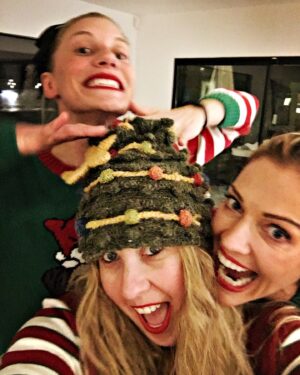 Katee Sackhoff Instagram - Just a normal Thursday with the girls. 
Give me a theme, ugly Christmas sweaters, and these two beauties and it’s a Merry Christmas. 😘🎄

#uglysweaterparty #merrychristmasyafilthyanimal