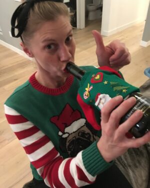 Katee Sackhoff Instagram - Just a normal Thursday with the girls. 
Give me a theme, ugly Christmas sweaters, and these two beauties and it’s a Merry Christmas. 😘🎄

#uglysweaterparty #merrychristmasyafilthyanimal