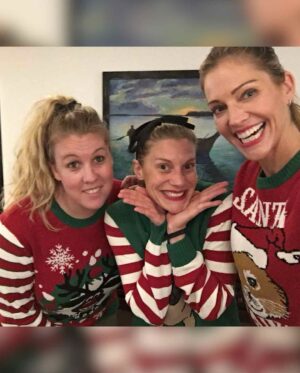 Katee Sackhoff Instagram - Just a normal Thursday with the girls. 
Give me a theme, ugly Christmas sweaters, and these two beauties and it’s a Merry Christmas. 😘🎄

#uglysweaterparty #merrychristmasyafilthyanimal