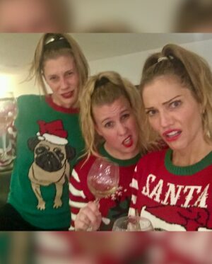 Katee Sackhoff Instagram - Just a normal Thursday with the girls. 
Give me a theme, ugly Christmas sweaters, and these two beauties and it’s a Merry Christmas. 😘🎄

#uglysweaterparty #merrychristmasyafilthyanimal