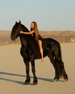 Kerri Kasem Instagram - Completely unretouched in anyway, here are some of my most favorite shots from the @brianbowensmith photoshoot! 📸

Thanks again Jimmy for sharing your beautiful horse, @el_mil_amores_friesian with us! 🖤

TY @lindamedvenestyling 😘
TY @georgemasin videographer/editor 🎥