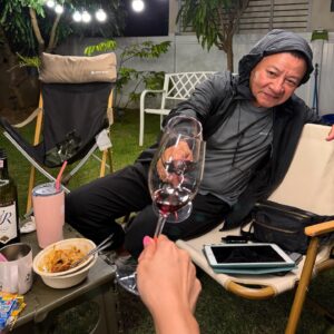 Khemanit Jamikorn Instagram - 🏕️Vacay vibes 🎄🌙 
.
.
.
#panpanfamily 💛🧡❤️🩷💚🩵💙💜