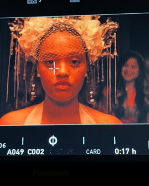 Kiersey Clemons Instagram - When I read The Young Wife script I saw Celestina with glitter tear drops on the day of her non-wedding wedding reflecting the mask she feels the pressure to wear carrying the weight of the inevitable future. I listened to a lot of Leon Bridges who plays my soon to be husband. I heard Tout Fout L’camp at a clown show in Montreal in 2019. I listened to it before most scenes. Tout Fout L’camp translates to “Everything’s falling apart!!” Sheryl Lee Ralph, who plays my mom spoke French in the movie and I imagined Celestina yelling the song with her mother when things weren’t so great - they’d end up falling into laughter. Celly went on to share it with Cookie played by Judith Light. They’d sing, scream and laugh. Jumatatu led us in a dance to this song after I played it for Tayarisha - our prompt was what is a song that describes your character?