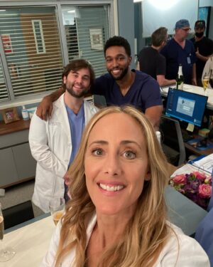 Kim Raver Instagram - I can’t believe I have to say goodbye to BOTH Midori and Jake 💔 however it’s not “goodbye” it’s “see you later.”

We have been so so lucky to have had such beautiful humans playing the characters of Levi and Yasuda. I’ll miss the many hours of laughing and creating with both of you. I am excited to see what lies ahead for you! Much love, xx Kim