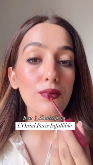 Kiwi Tandon Instagram - I love these lipsticks ,save this …..

1. Worth it ~ it’s an ‘Alia Bhatt’ shade and cool tone pink nude .
2. Worth it medium ~ it’s one of favourite shade and stunning mix of pink & brown . Perfect for winters 
3. French kiss ~ it’s a cool tone red and looks very radiant on face .
4. Road tripping ~ oh ! Beautiful pinky mauve color , very unique shade for Summers 🤌🏻
5. Snooze your alarm ~ if you love peachy brown nudes , this one is for you . Stunning for brides I must say . 

6. Lazy Sunday ~ another fav of mine in dark lipsticks . Deep maroon brown , winter color . It’s a must have for Indian skin tones 

7. Wine not~ Uff! This Shade has my heart too .gonna suits all skin tones 🤌🏻🤌🏻 it’s a proper wine shade .. little darker side so use one coat only . 

Which one you like the most ?? Do tell me :) 
I have swatched all these separately on my feed ( few posts down ) 

(Matte lipsticks , nude brown lipstick swatches, transferproof lipsticks, L’Oréal infallible matte resistance lipsticks, affordable makeup) 
#brownlipstick #brownskingirls #brownskinmakeup #pinklipstick #makeupreel #lipstickreels #reelsmakeup #loreallipstick #longstaylipstick #liquidlipstick #mattelipstick #longlastingmakeup #minimalmakeup #maroonlipstick #redlipstick #peachlipstick