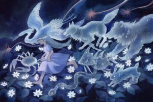 Laura Heikkala Instagram - Celestial Walk 💫 A watercolor and colored pencil piece from my latest solo show. Thank you all who visited my exhibition in Helsinki, my heart is full! 😭💕

Wishing you all a very happy holiday season 💕✨