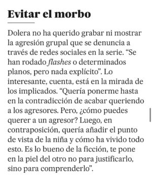 Leticia Dolera Instagram - Este domingo ha salido una entrevista en @el_pais que me hicieron durante la última semana de rodaje. 
Está completa en su web, mientras tanto, nosotras seguimos trabajando en PUBERTAT. 💜