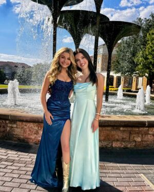 Mallory James Mahoney Instagram - First @tcutheta formal in the books! Boots & Blues Formal 👢🩵📚
#Sorority
#formal 
#collegelife
#longdressformal